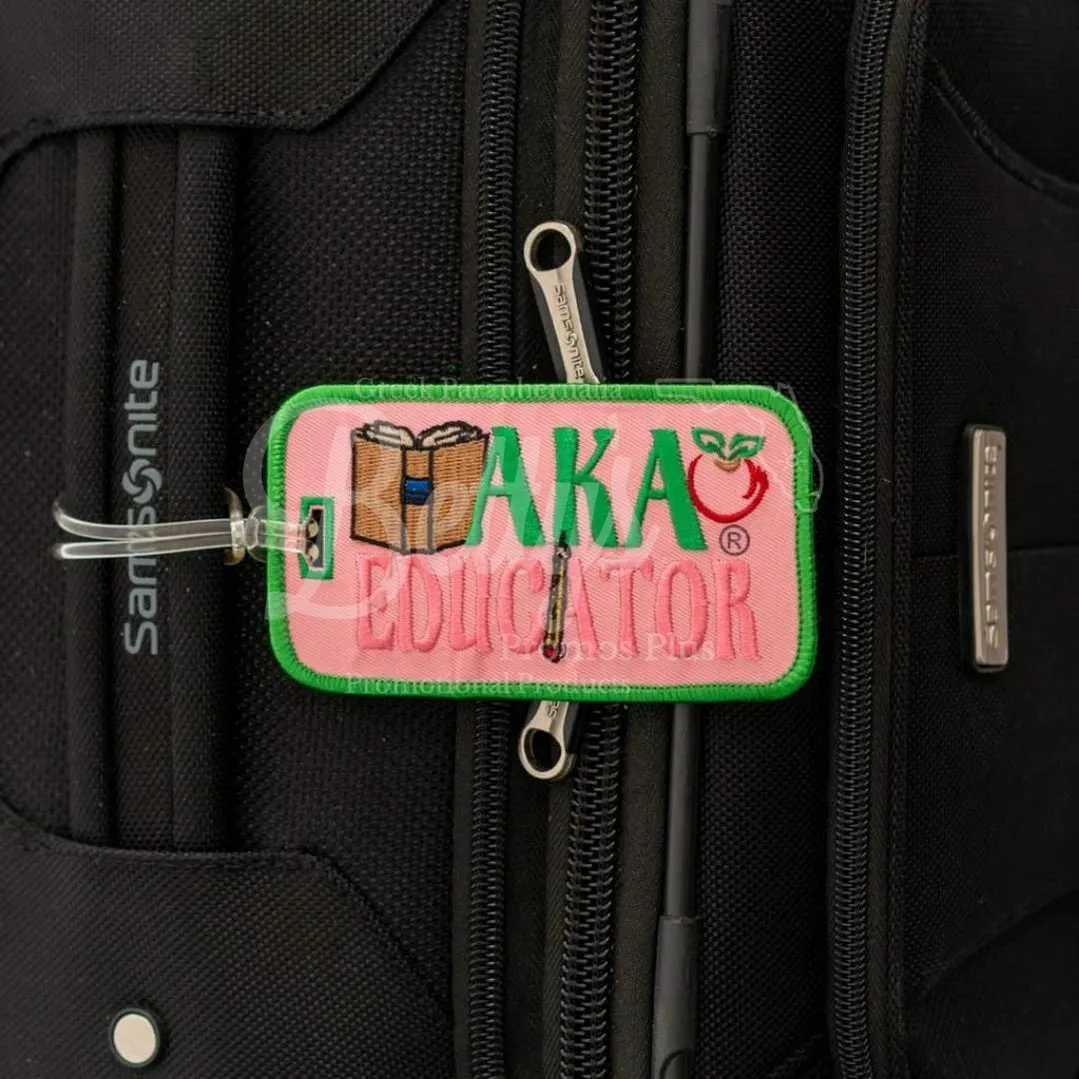 Alpha Kappa Alpha AKA Educator Embroidered Luggage Tag