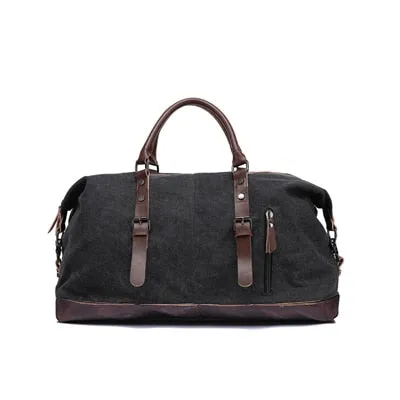 Augur Men Travel Bags Canvas Leather Carry On Luggage Bags Men Duffel Bags Travel Tote Large