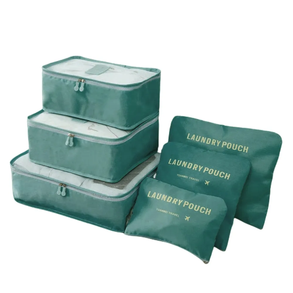 [Bundle of 2] Travel Packing Organizers Set of 6 Laundry Pouch - Assorted Colour
